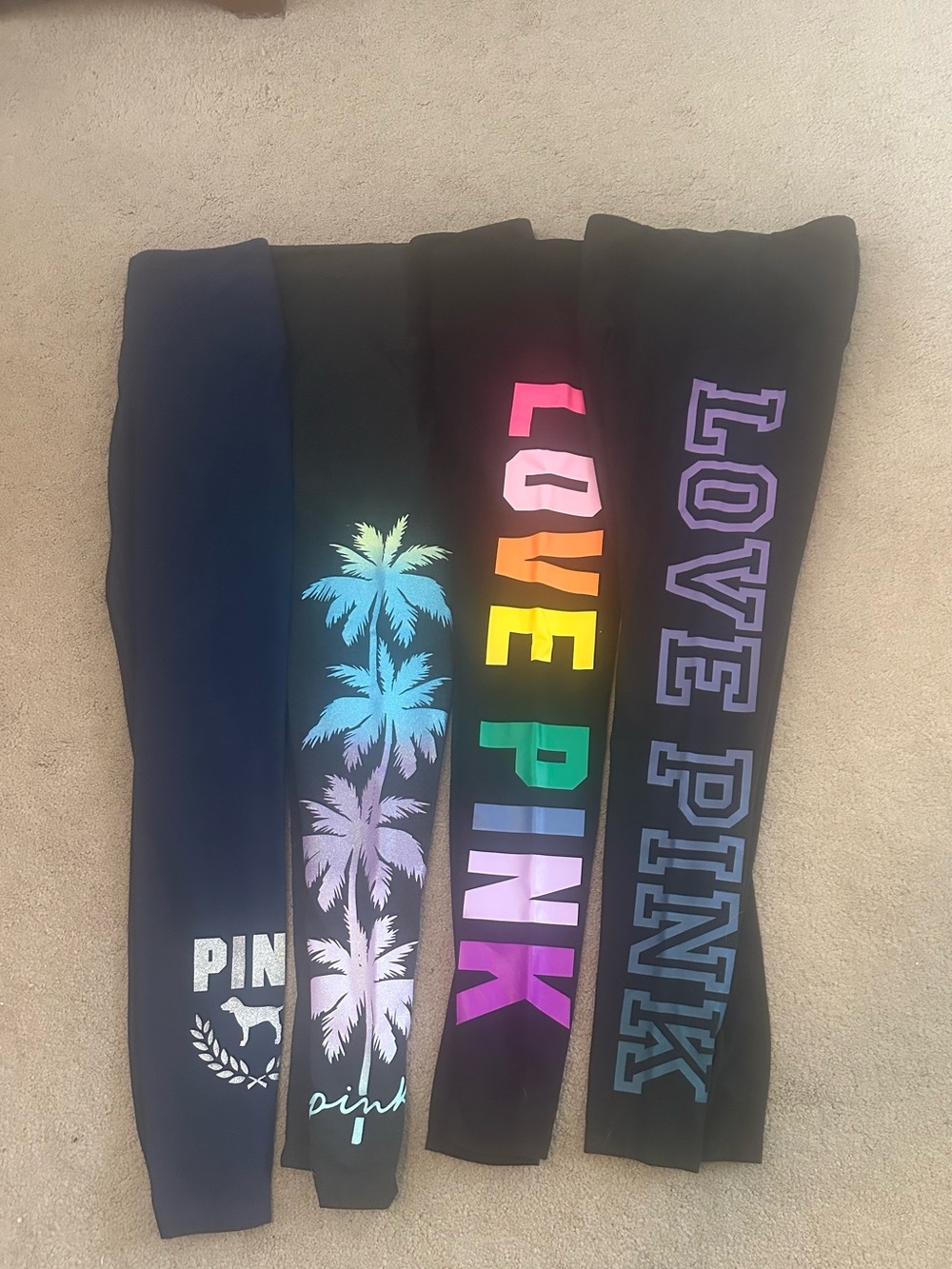 VS Pink 4 Piece Yoga Leggings Bundle S